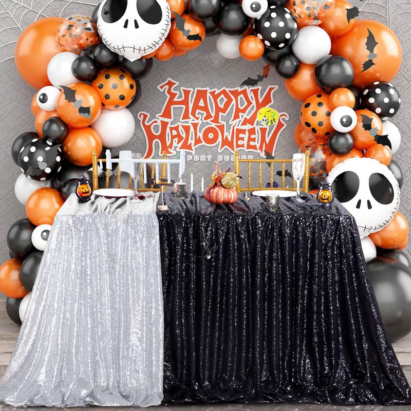 QueenDream Tablecloth 90x156 Rectangle Sequin Tablecloth Black Wedding Table Linens Glitter Birthday Bridal Party Indoor Outdoor Decorations - Image 3